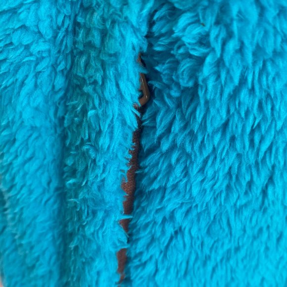 SOLD Tek Gear You've Got This Blue Contrast Brown Fleece Zip Front Jacket NWOT - Picture 4 of 15